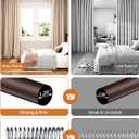 ALLZONE Tension Curtain Rods for Windows 66 to 120 Inches, Heavy Duty Curtain Rods No Drilling, Extra Long Tension Rod for Curtains, Outdoor Tension Rods for Patio, Bedroom, Dark Brown