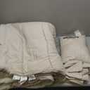 Bedsure Beige Oversized King Size Comforter Set - 4 Pieces Pinch Pleat Bed Set, Down Alternative Bedding Sets for All Season, 1 Comforter, 2 Pillowcases, 1 Decorative Pillow