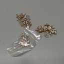 4 Pieces Bridal Rose Gold Hair Accessories for Brides and Bridesmaids Rhinestone Hair Pins Crystal Flower Barrette Wedding Combs with Leaves