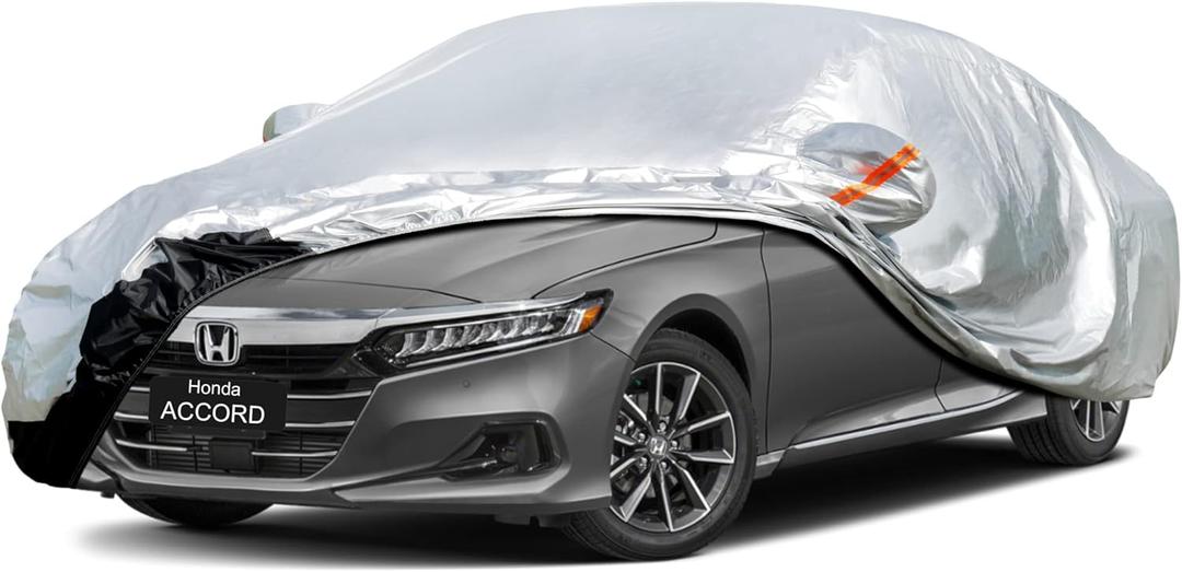 Car Cover Custom Fit Honda Accord (1990-2025) Waterproof for Automobiles, Oxford Sun Rain Dust Snow Protection (Ships from US Warehouse, Delivery 3-8 Days) (Single Layer-Oxford)