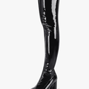 Thigh High Boots for Women Sexy Pointed Toe Over The Knee Boots Cosplay Dance Party Patent Leather Chunky Heels GOGO Knee High Boots, Size 6