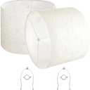 VEVOR Drum Lamp Shade 2 Set, 16 in Top x 16 in Bottom x 12 in High, Large Lampshade with Harp, Replacement Lamp Shade for Table Lamps Floor Lamps Pendant Lights, Easy Assembly Required (Light Linen)