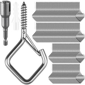 100 Pcs 304 Stainless Steel Eye Screw Hooks for Hanging Heavy Duty.Windproof Ceiling Hooks for Hanging Plants,Cup,Wind Chime,Bird Feeders,Christmas String Lights at Indoor&Outdoor 2.2 Inch