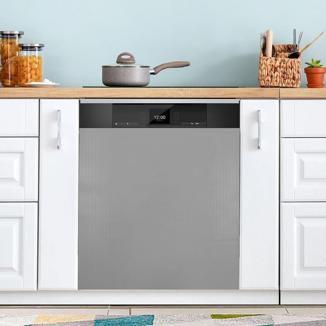Gray Dishwasher Magnet Cover Magnetic Sticker Dish Washer Door Panel Cover Fridge Kitchen Appliance Magnet Decal Sheet Decor 23x26 inch
