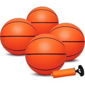 Dilabnba 8" Mini Rubber Replacement Basketballs for Basketball Hoop/Pool, Kids Toddler Soft Beach Bouncy Ball Sports Party Game, Junior Balls Indoor Outdoor Arcades Games, Lightweight (4PCS), 2 pack