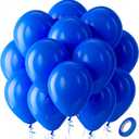 Bezente Royal Blue Latex Party Balloons - 100 Pack 12 inch Round Helium Blue Balloons for Birthday Graduation Baseball Nautical 4th of July Independence Memorial Day Patriotic Party Decorations