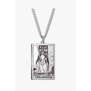 Jude Jewelers Retro Vintage Stainless Steel Tarot Card Rider Waite Pendant Necklace