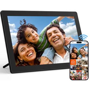 10.1" WiFi Digital Picture Frame with IPS Touch Screen, Smart Digital Photo Frame with 16GB Storage, Auto-Rotate, Wall Mountable, Share Photos Instantly via App, Gift for Women & Men
