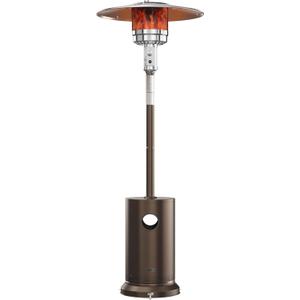 EAST OAK 55,000 BTU Propane Patio Heater with Round Table & Stainless Steel Burner, Outdoor Heater with Wheels, Ideal For Large Patios, Gardens, Outdoor Events, and Commercial Use, Bronze (Brown)