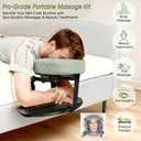 Massage Headrest for Bed (with Extra Long Armrest Shelf), Adjustable Massage Face Cradle at Home, Portable Massage Table Kit for Sleeping Mattress, Face Down Pillow After Eye Surgery, Standard