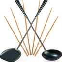 YOSUKATA Pre-Seasoned Wok Utensils Set - Blue Carbon Steel 17-inch Wok Spatula, Wok Ladle, 3 pairs Chopsticks - Durable Asian Cooking Tools