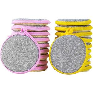 20 Pcs Washing Dishes Sponges Double-Sided Dishwashing Sponge Scrubber Round Non-Scratch Scrub Sponges Pads Kitchen Cleaning Tools for Dishes, Pots, Pans, Sink, Basin