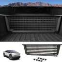 Truck Bed Divider Compatible with 2024 2025 Tesla Cybertruck, Rear Cargo Aluminum Organizer Carbon Steel Molle Panel with 8 Removable Hooks, No Drill Installation & Adjustable Partitions