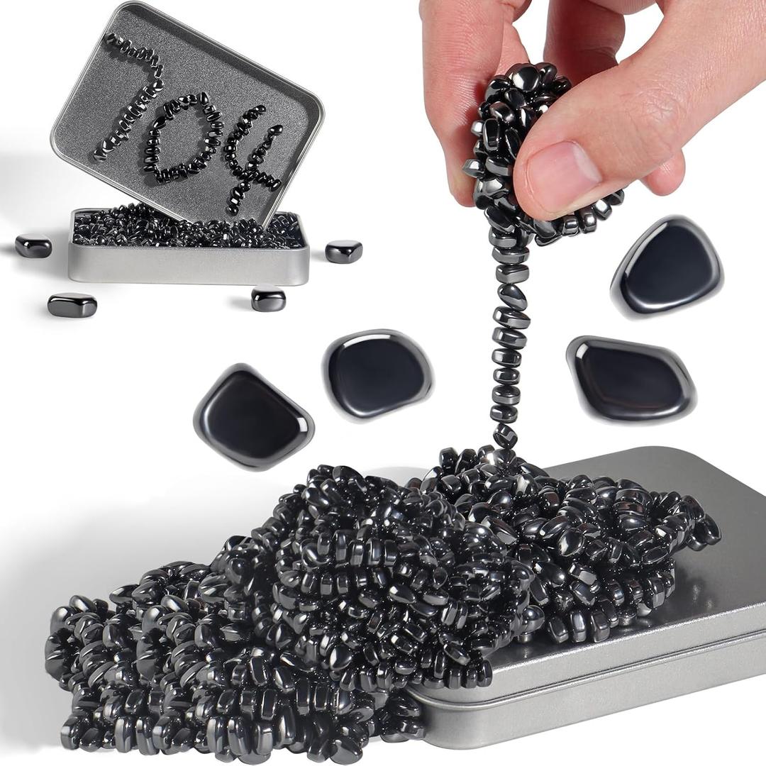 Magnetic Balls,Fidget Toys,700+Mini Magnetic Ferrite Putty,with 4 Large Smooth Magnetic BeadsStress Relief Sensory Desk Toys for Office Stress/Anxiety Relief ,Gifts for TeenAdults Gifts.Black