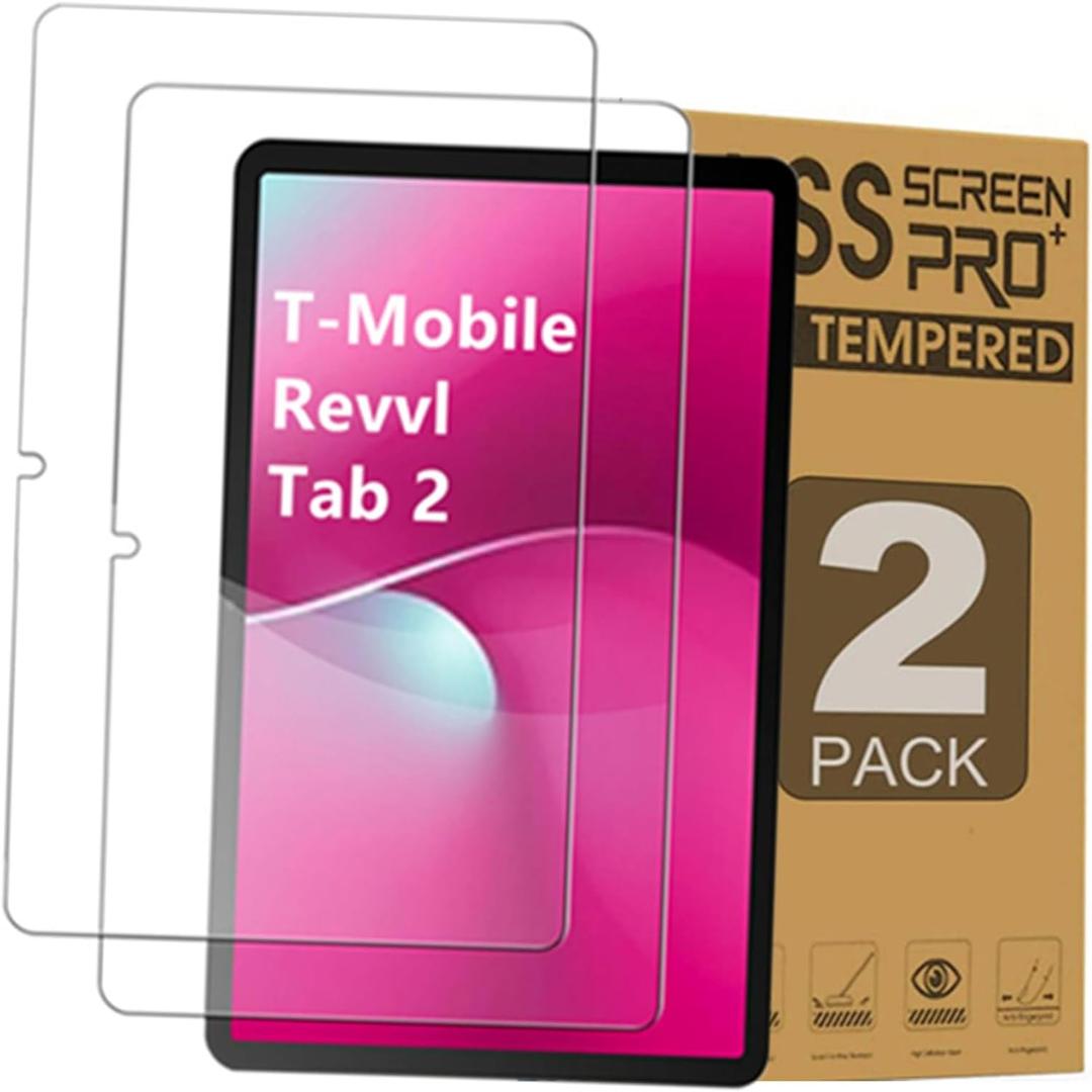 2 Pack Screen Protector for T-Mobile REVVL Tab 2 Tablet 10.1 Inch Tempered Glass Film,Compatible with T-Mobile REVVL Tab 2 Tablet 10.1" 2025 Tempered Glass
