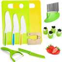 Chanking 13 Pieces Kids Safe Knife Set for Real Cooking Child-Friendly Plastic Chef Tools Montessori Kitchen Toys for Toddlers Birthday Gifts for Boys and Girls Ages 4+ (A)