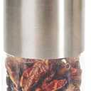 Chili Pepper Mill Grinder, Manual Spice Grinding Mills with Handle for Hot Cumin, Sea Salt or Pepper, Professional Chef Refillable Glass Body, Small 3Oz Capacity, Stainless Steel Blades