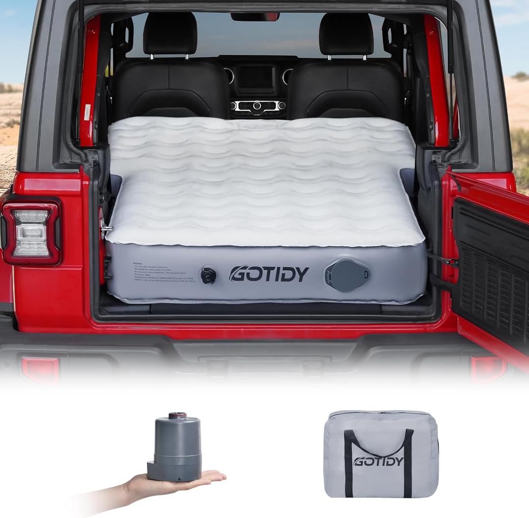 Jeep Mattress with Wireless Air Pump, 10inch SUV Air Mattress Camping Bed for Jeep Wrangler JK JKU JL JLU Unlimited 4 Door Ford Bronco Subaru Forester