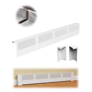 Baseboard Heater Covers, 4Ft DIY Size Baseboard Cover with Endcaps for Replacing Old Hydronic Hot-Water Baseboard Radiator Covers, Easy Slip-On and Rust Proof Baseboard Heat Front Cover for Home