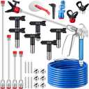 Gyfent 22Pcs Airless Paint Sprayer Gun Kit, 3600PSI Airless Spray Gun with 50Ft High Pressure Hose & 6Pcs Reversible Spray Tips & 4Pcs Extension Rod & 6Pcs Filters & Guide Tool & Nozzle Seat