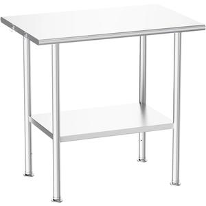 Atelicf Stainless Steel Prep Table for Work, 24 * 36 Inch, High Load Bearing with Undershelf for BBQ, Restaurants, Workshops, Kitchens, Garages and Gardens