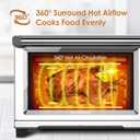 Nuwave Bravo Air Fryer Toaster Smart Oven, 12-in-1 Countertop Convection, 30-QT XL Capacity, 50-500F Temperature Controls, Top and Bottom Heater Adjustments 0%-100%, Brushed Stainless Steel Look
