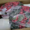BLOSMON Artificial Flowers with Pot for Outdoors, Red Geraniums, Set of 2