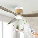 60in Boho White Ceiling Mount Fan Light Dimmable with Remote Control 3 Blade Hemp Rope Ceiling Fan with Light Coastal Weathered Wood Ceiling Fan Outdoor for Balcony Kitchen Bedroom Living Room