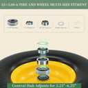 13 x 5.00-6 Tire and Wheel, Flat Free Lawn Mower tires with 3/4" & 5/8" Bearings, 3.25"-6.25" Adjustable Hub, 13x5x6 Zero Turn Tires for Garden Tractors, Zero Turn mowers, Yellow (2 Pcs)