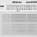 LG 6,000 BTU Window Air Conditioner, 115V, Cools 250 Sq.Ft. for Bedroom, Den, Living Room, Quiet Operation, with Remote, 2 Cooling & Fan Speeds, 2-Way Air Deflection, Auto Restart, White