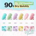 modelones Nail Polish Set, 6 Colors Jelly Nail Polish Kit Sheer Nude Pastel Pink Yellow Lavender Purple Baby Blue Mint Green Glitter Fingernail Polish 2025 Gifts for Women Salon DIY