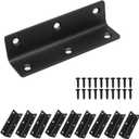L Bracket, Heavy Duty Corner Brace, 10 Pack 4" Metal Shelf Bracket Angle Bracket for Shelves, Black L Brackets for Wood