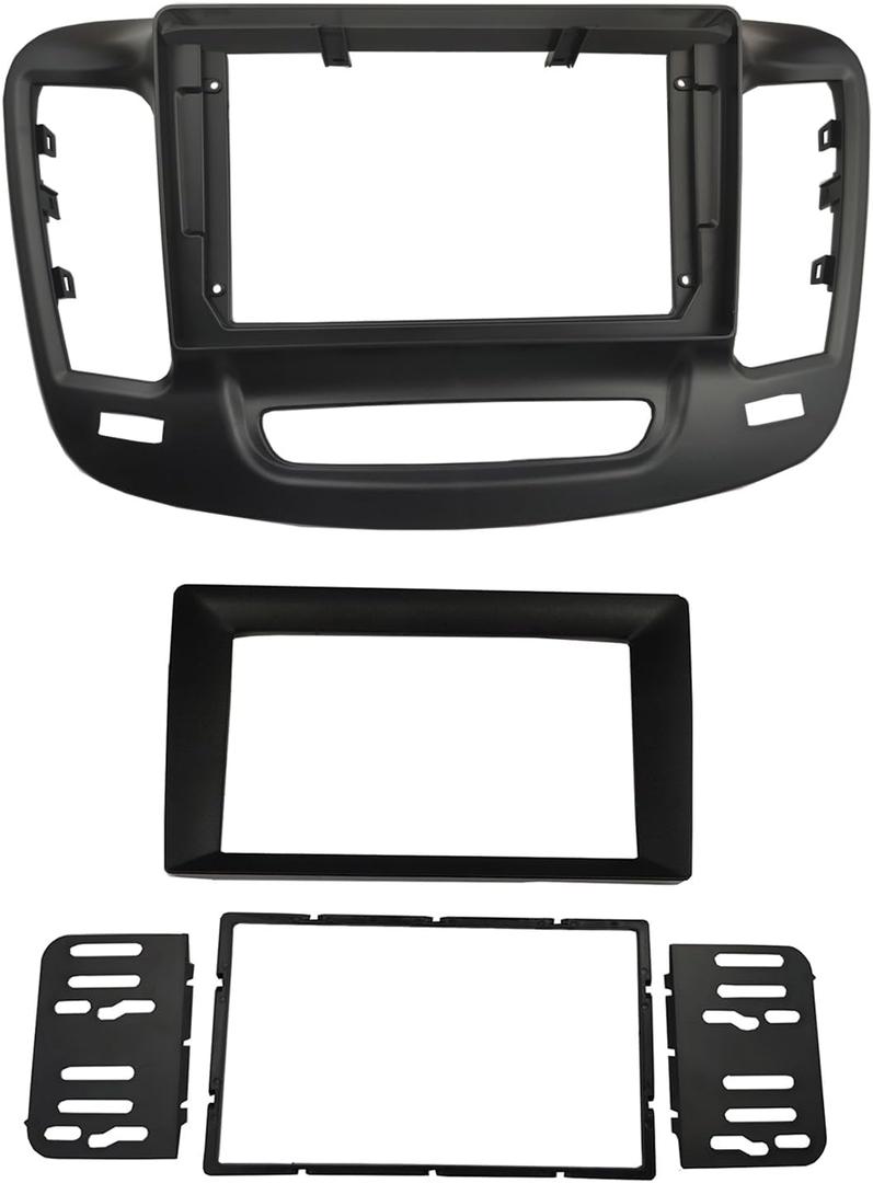 Double Din Radio Stereo Bezel Compatible with Chrysler 200 2015-2017 Dash Installation Mount Trim Kit Fits 9" and Double Din