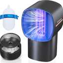 Fruit Fly Traps for Indoors, Gnat and Insects Catcher for House with UV Light, Heat Lure, Fan Suction, Ideal for Kitchen, Patio, Plant Pots, Bedroom, 5 Sticky Pads Included, USB-C Powered