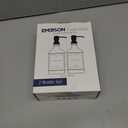 Emerson Essentials Soap Dispenser, Dish Soap Dispenser, Soap Dispenser Bathroom Set, Hand Soap Dispenser, Kitchen Soap Dispenser Set, Glass Soap Dispenser with Pump and Labels | 16 Oz 2-Pack (Amber | Black)