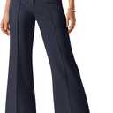 NIMIN Pants for Women Business Casual Flared Leg Work Dressy Trousers High Waisted Bootcut Office Slacks 2025 Fashion Outfits with Pockets Navy Blue Large