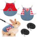 Rabbit Harnesses and Leashes Rabbit Supplies Bunny Walking Harnesses Leashes Suitable for Walking with Kittens and Puppies(Small,Red)