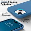 AOTESIER Compatible with iPhone 15 Case, Full Body Food-Grade Silicone Wear-Resistant, Anti-Drop Protection with Soft Anti-Scratch Microfiber Lining Phone Case for iPhone 15, 6.1 inch, Azure Blue