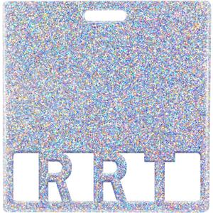 Plifal RRT Badge Buddy Card Holder - Rapid Response Team Glitter Sliver Nurse Nursing Accessories Horizontal ID Name Identification Tags for Hospital Medical Student Work