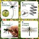 24 Pack 3D Dragonfly Clips, Fake Dragonflies with Stakes, Realistic Plastic Dragonfly Garden Decorations, Fly Deterrent Clips for Hats, Pets, Horses, Deer, Yard, Patio, Indoor & Outdoor Decor