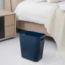 UUJOLY Plastic Small Trash Can Wastebasket, Garbage Container Basket for Bathrooms, Laundry Room, Kitchens, Offices, Kids Rooms, Dorms, 3.5 Gallon, Navy Blue