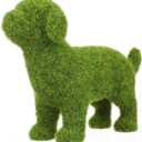Happyyami Dog Figurine - European Style Flocking Yarn Garden Ornament for Outdoor Decor, Perfect for Pet Lovers and Garden Enthusiasts