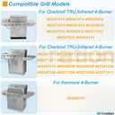 4 x 18 7/16" x 7 5/8" Stamped Stainless Steel Cooking Grate & Emitter Set for Charbroil Tru-Infrared Pre-2015 463271314 463241414 463271313 466241413 463224912 for Charbroil Grill Replacement Parts