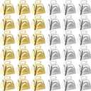 36 Pieces Mini Cow Bells for Crafts Christmas Small Cowbells with Hooks Decoration for Birthday Wedding Party Christmas Dog Cat Decor,Gold and Silver