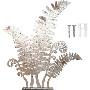 Rustic Metal Fern Leaf Sculpture, Rusty Art Flower Garden Landscape Garden Decor Gift Rustic Yard Ornament Garden Art Yard Art Sculpture Gift