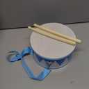 Kids Drum Set,8" Wooden Drum Toys with Adjustable Strap and 2 Drumsticks,Sensory Musical Instrument for Toddler Boys & Girls,Party Gift(Blue)