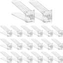 Clear Shoe Slot Organizer, 20 Pack Adjustable Shoe Slots Organizer for Closet Clear Shoe Stackers Shoe Rack Holder Shoe Space Savers for A Pair of Shoes(Transparent)