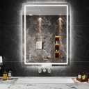 LED Bathroom Mirror 24x32 Inch Front and Backlit LED Mirror for Bathroom 3 Colors Dimmable Anti-Fog, Wall Mounted Vanity Mirror with Lights (Clear)