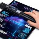 A4 Document Scanner, Portable Card Photo Scanner with 16GB Memory Card, Mini Handheld Receipt Scanners, USB Connection for Computer, Black, LNKH09