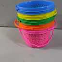 10 Pack Easter Baskets for Kids, Plastic Easter Bags with Handles, Easter Bucket Bags Filled with Grass for Easter Egg Hunt, Perfect Theme Party Favors